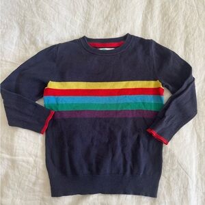 Boden Boy’s Navy Sweater with Multicolor Stripes